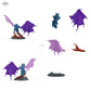 Wyvern mit Reiteroption – Ohne Reiter: Bauteilübersicht mit Vorder- und Rückansicht sowie 5 farblich markierten Einzelteilen.
