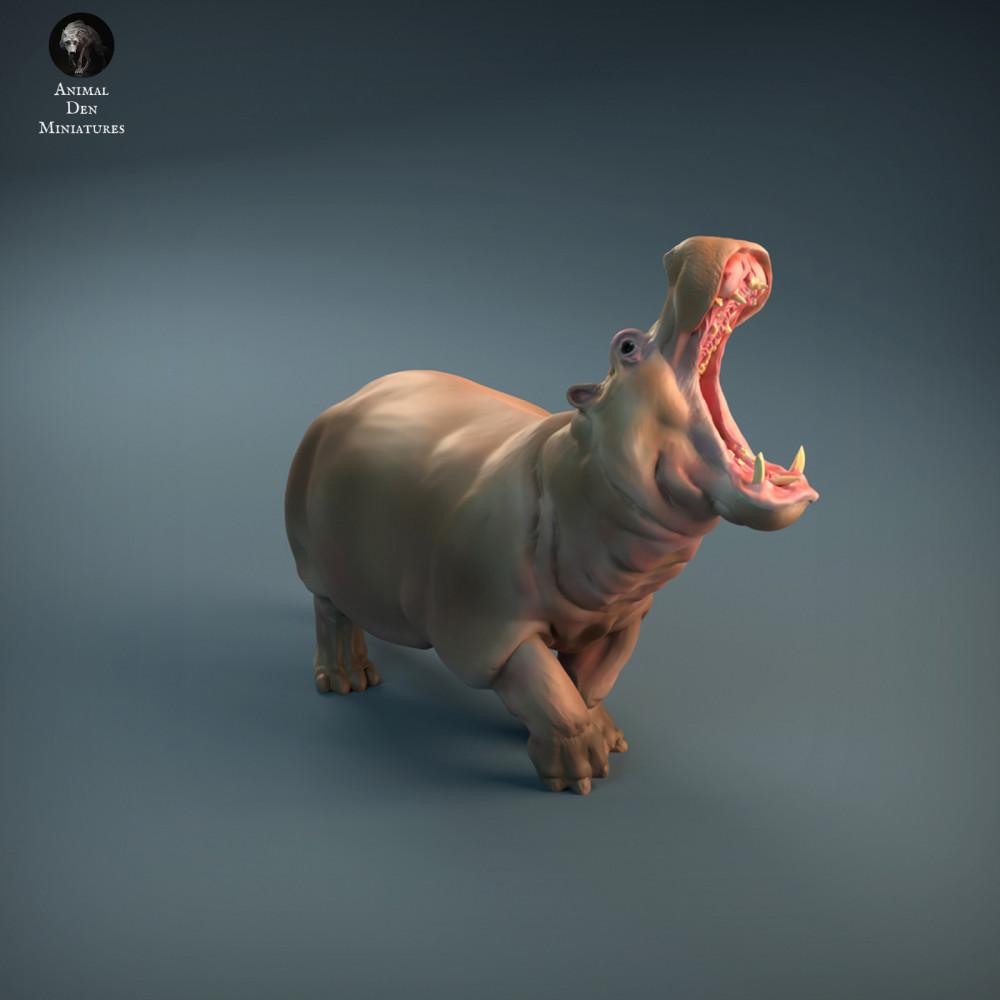 Productfoto dierenfiguur Animal Den Miniatures 5: Wilddierenfiguur: Woedend nijlpaard (21_12_04)