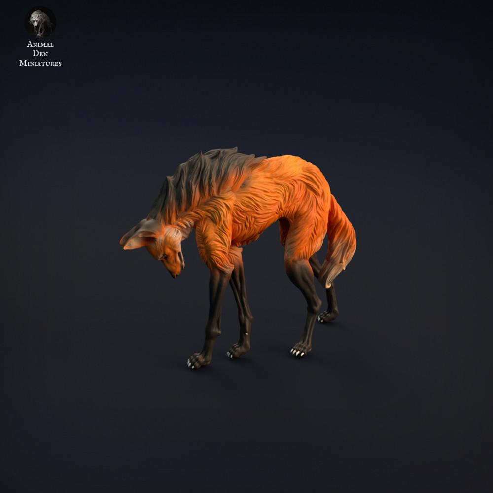 Productfoto dierenfiguur Animal Den Miniatures 1: wild dierfiguur: manenwolf (22_01_01)