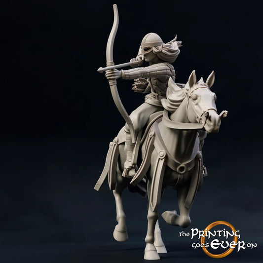 Produktfoto mittelalterliche historische Figur 75mm Scale The Printing Goes Ever On (TPGEO)  0: Mittelalterliche Ritter Figuren Reiter mit Bogen Krieger der Mark