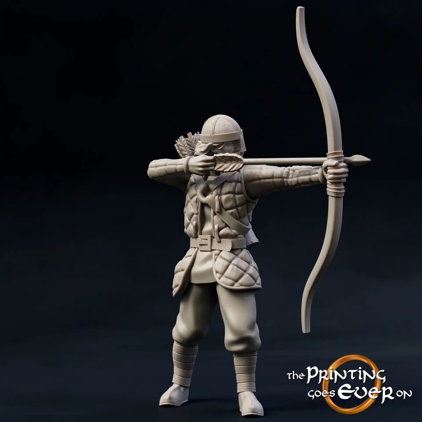 Produktfoto mittelalterliche historische Figur 75mm Scale The Printing Goes Ever On (TPGEO)  0: Mittelalterliche Ritter Figuren Bogenschütze - 75mm Modelle - Krieger der Mark