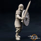 Productfoto middeleeuwse historische figuur 75mm schaal The Printing Goes Ever On (TPGEO) 0: Middeleeuwse ridderfiguren zwaardvechters - 75mm modellen - Krijgers van de Mark