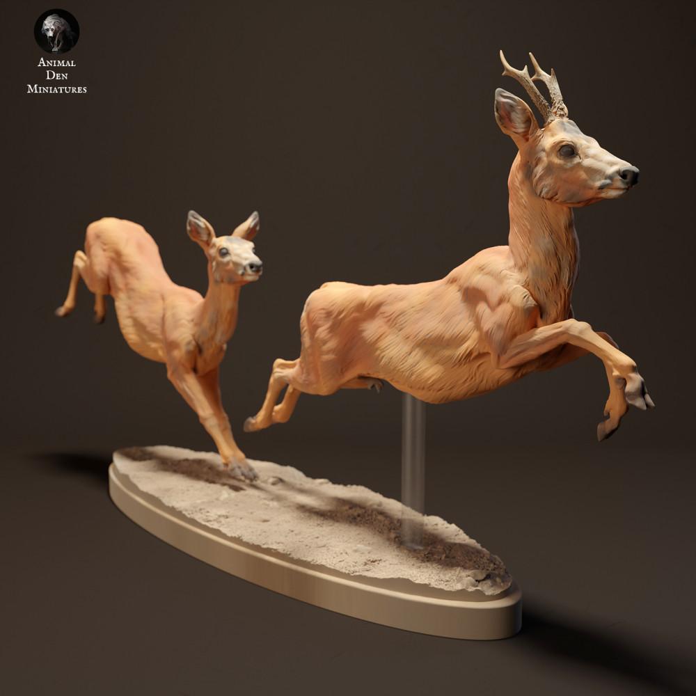 Productfoto dierenfiguur Animal Den Miniatures 2: Wilddierenfiguur: ree - lopend (23_10_14)