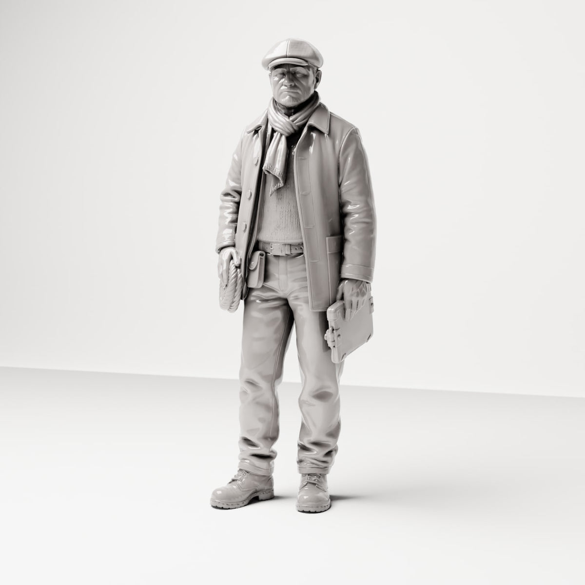 Diorama modelbouw productfoto 0: Historische dioramafiguur: Kai-voorman met laadlijst, jaren 1920-1930 (sc14)