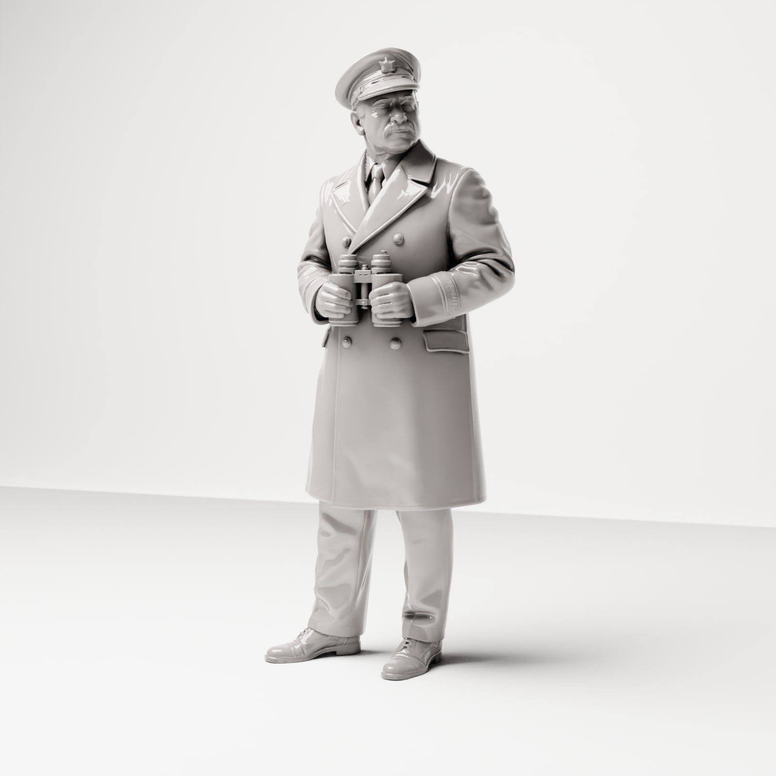 Productfoto 0: Historische dioramafiguur: scheepskapitein aan de kade met verrekijker (sc17)