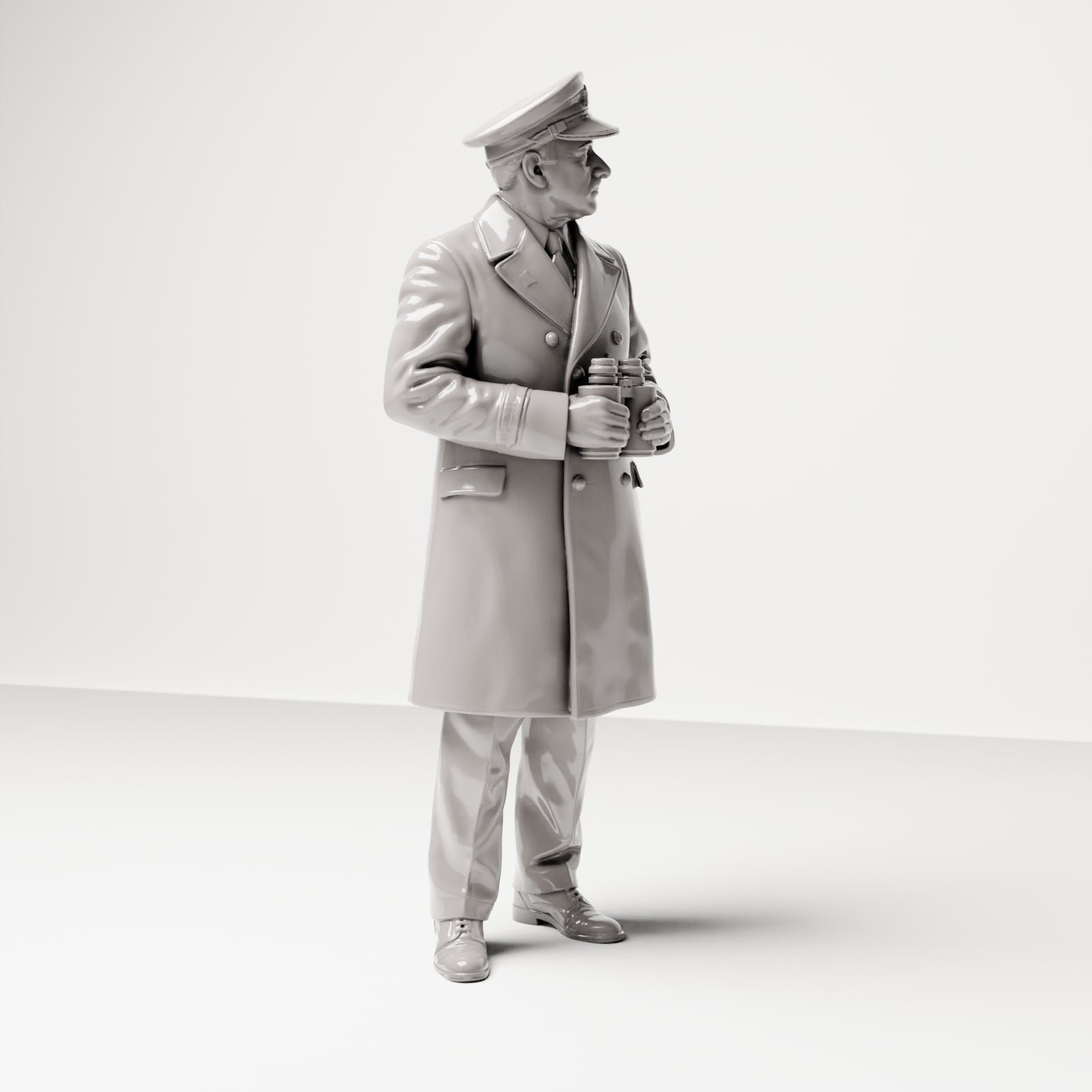 Productfoto 4: Historische dioramafiguur: scheepskapitein op de kade met verrekijker (sc17)