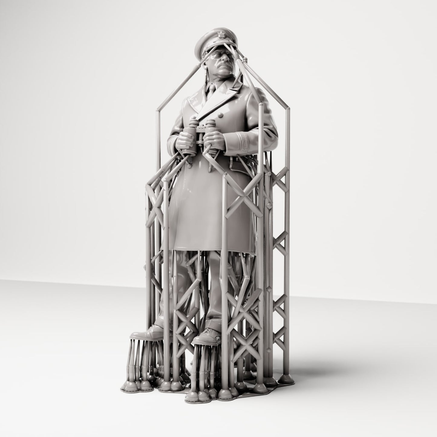 Productfoto 5: Historische dioramafiguur: scheepskapitein op de kade met verrekijker (sc17)