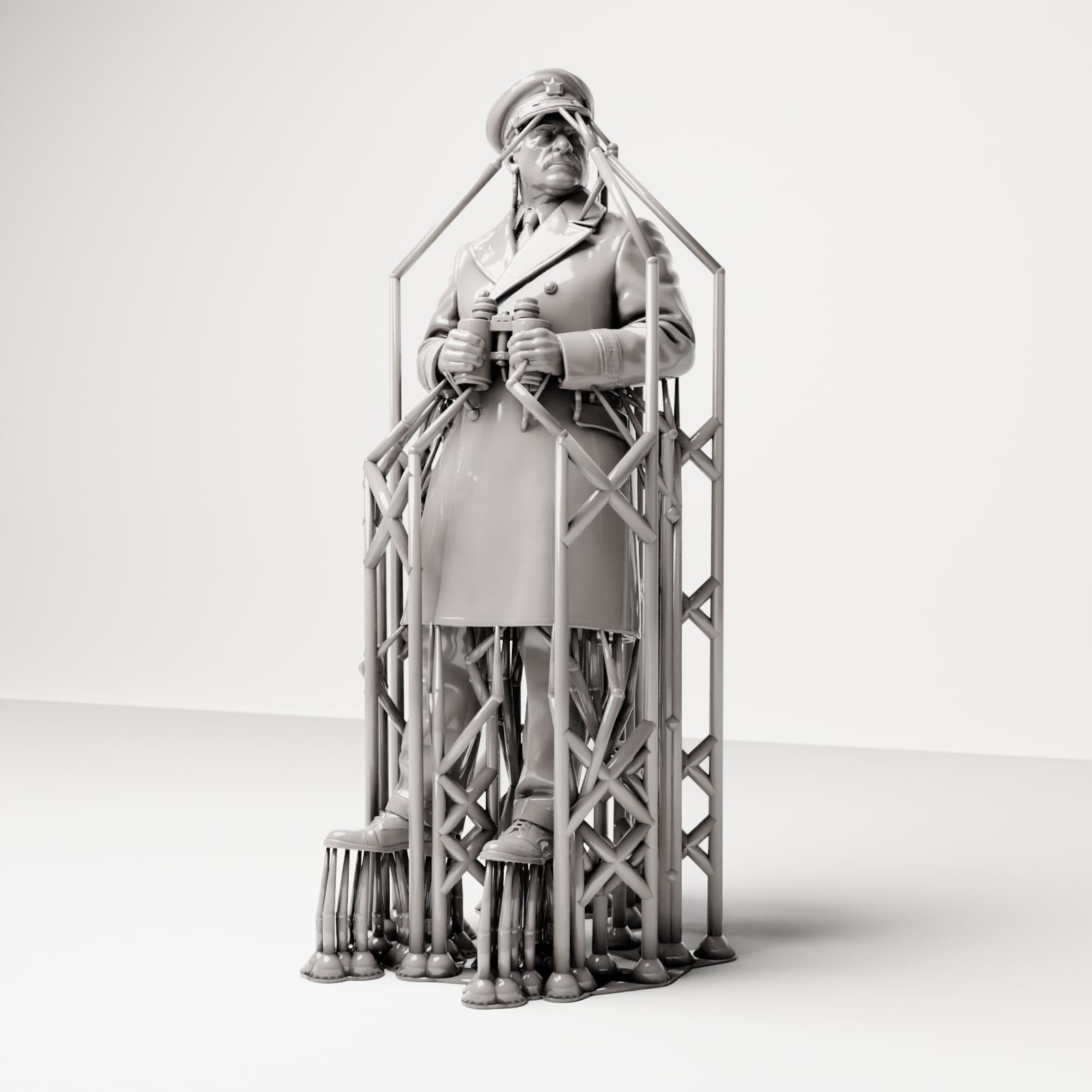 Productfoto 5: Historische dioramafiguur: scheepskapitein op de kade met verrekijker (sc17)