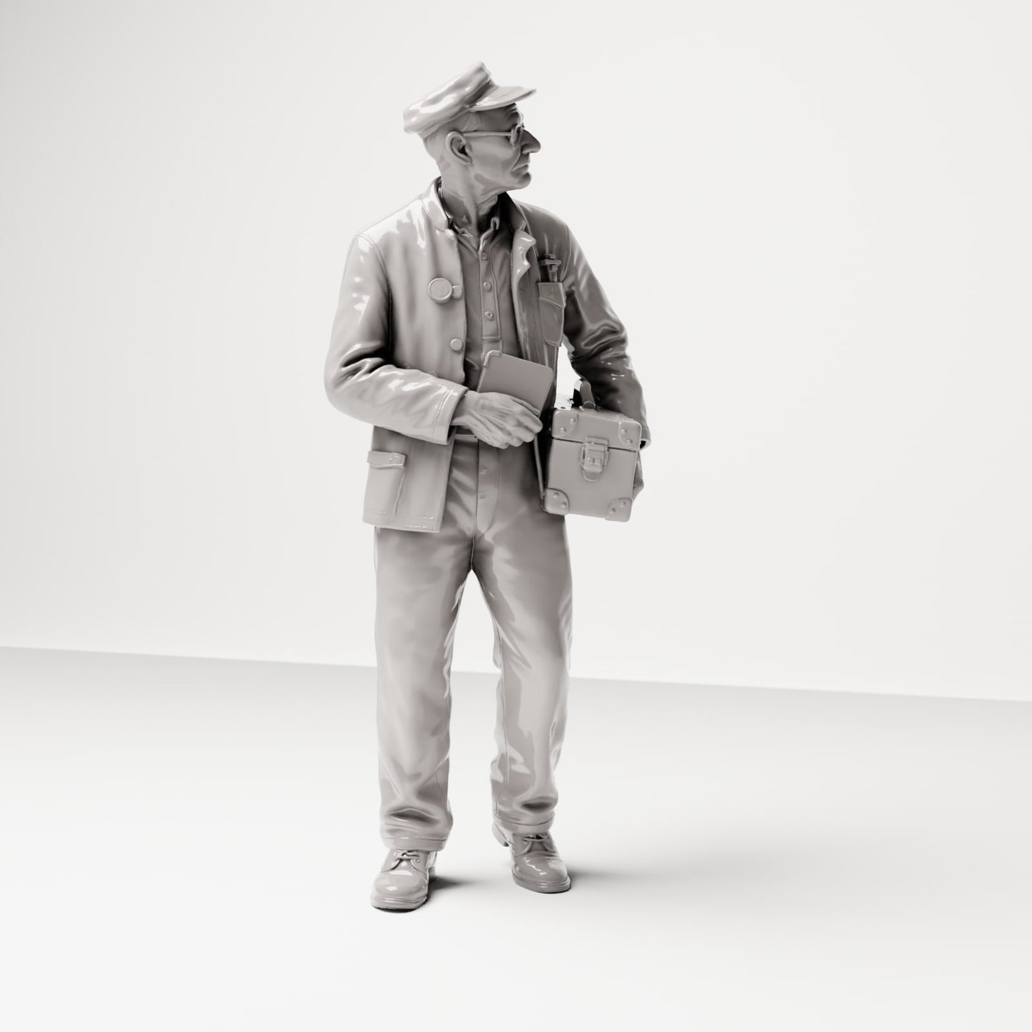 Diorama modelbouw productfoto 4: Historische dioramafiguur: scheepsingenieur met gereedschapstas (sc19)