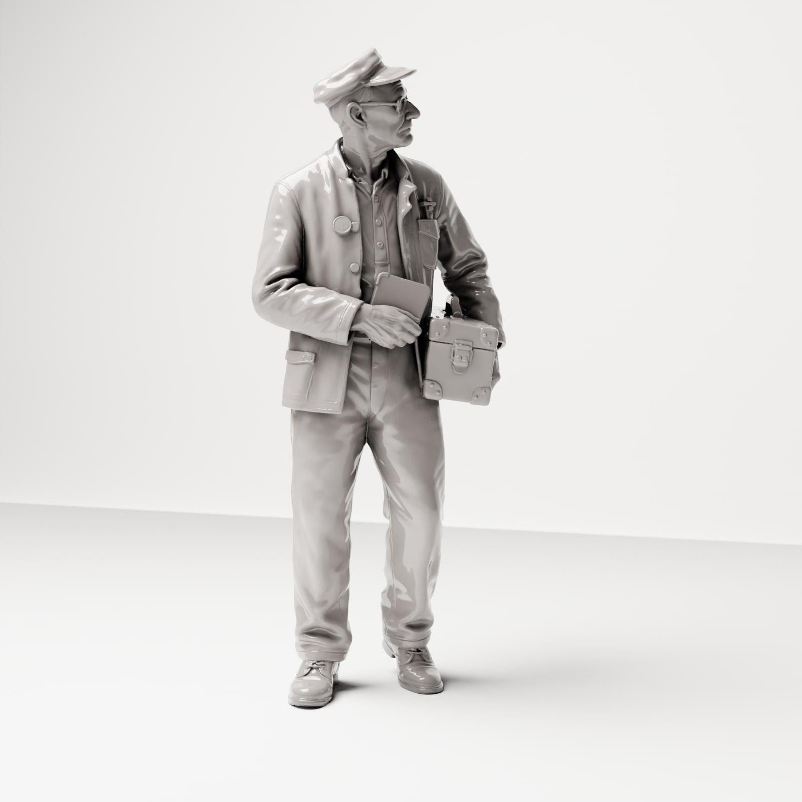 Diorama modelbouw productfoto 4: Historische dioramafiguur: scheepsingenieur met gereedschapstas (sc19)