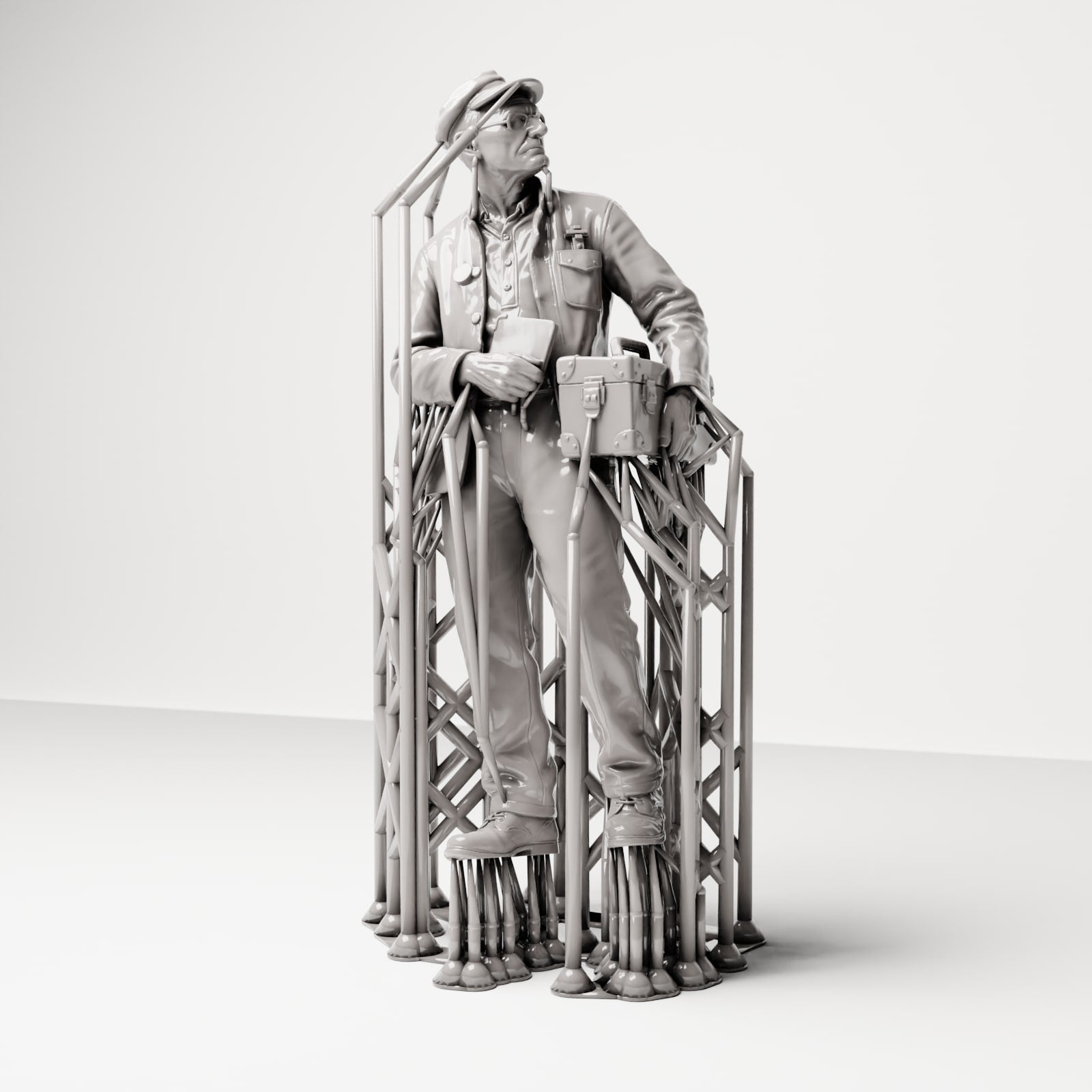 Diorama-modelbouw productfoto 5: Historische dioramafiguur: scheepsingenieur met gereedschapstas (sc19)