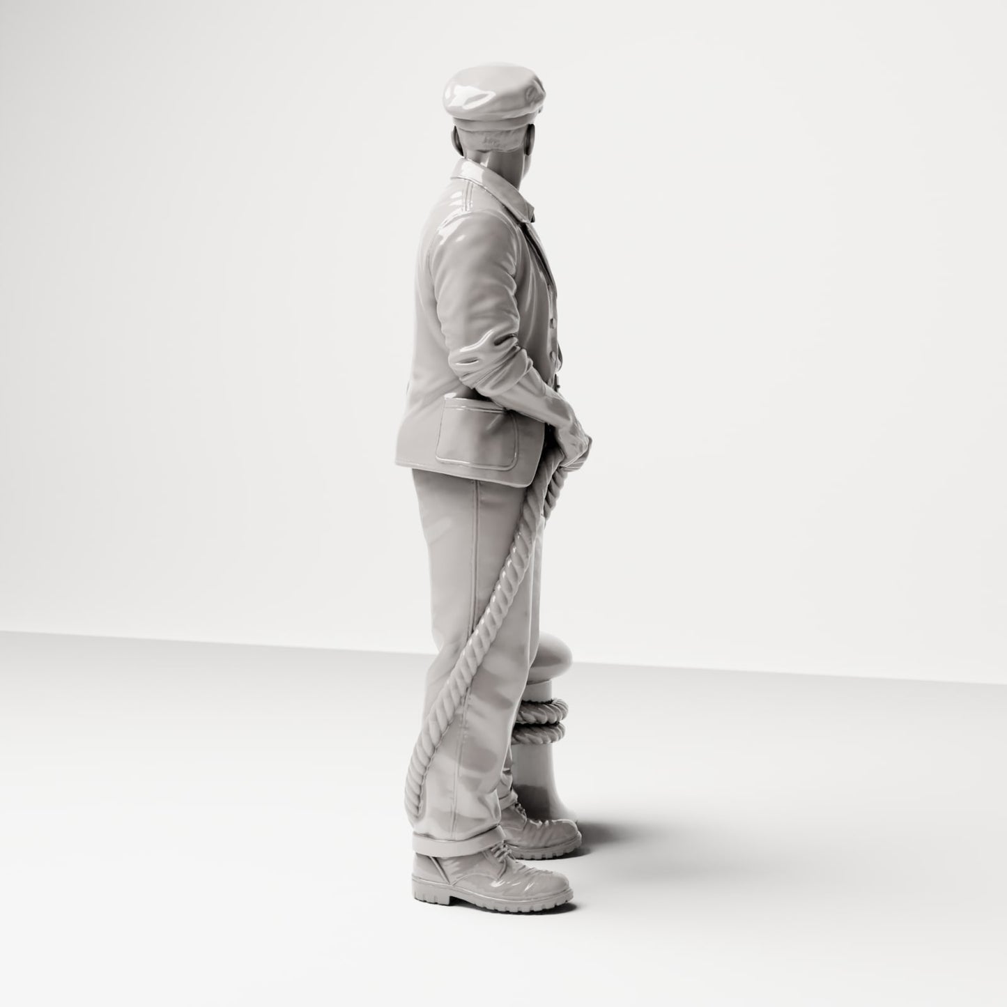 Diorama modelbouw productfoto 3: Historische dioramafiguur: zeeman of kadepersoneel met meertouw (sc20)