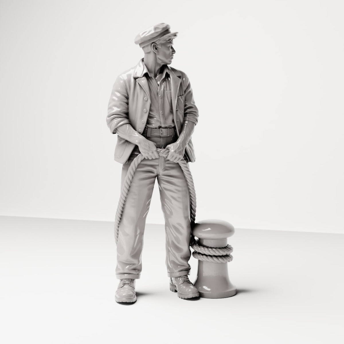 Diorama modelbouw productfoto 4: Historische dioramafiguur: matroos of kadepersoneel met meertouw (sc20)