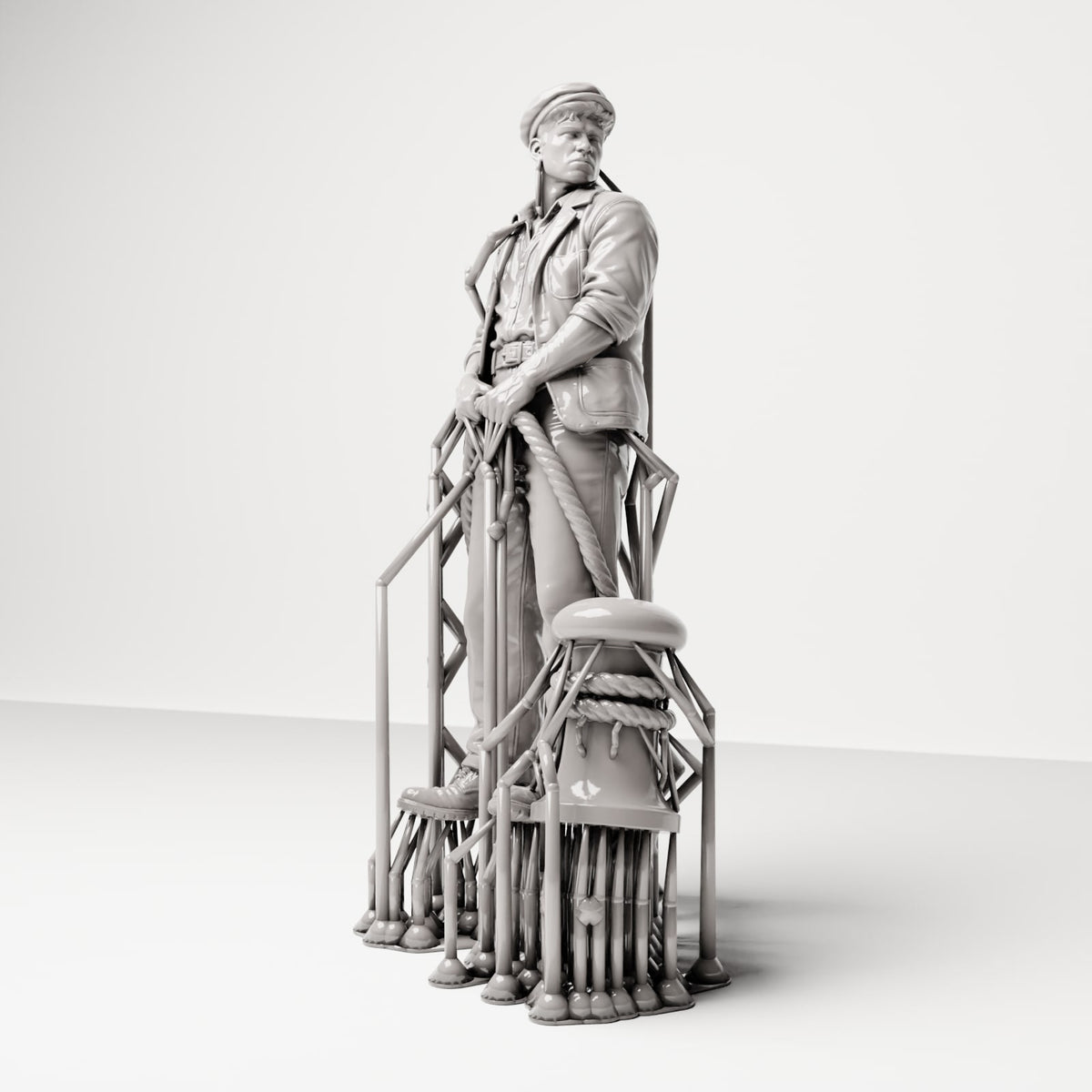 Diorama modelbouw productfoto 5: Historische dioramafiguur: matroos of kadepersoneel met meerlijn (sc20)
