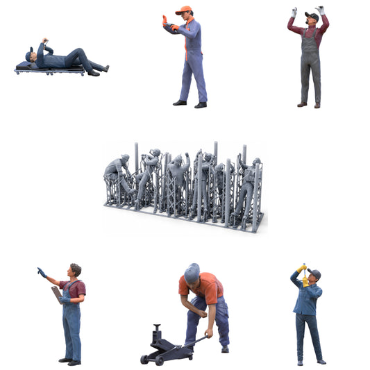 Productfoto diorama en modelbouw miniatuurfiguur: Mechanicus set, 6 figuren