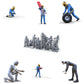 Productfoto Diorama en modelbouw miniatuurfiguur: Pit-Crew Set, 6 figuren