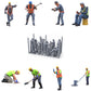 Productfoto diorama en modelbouw miniatuurfiguur: Bouwvakker set, 8 figuren