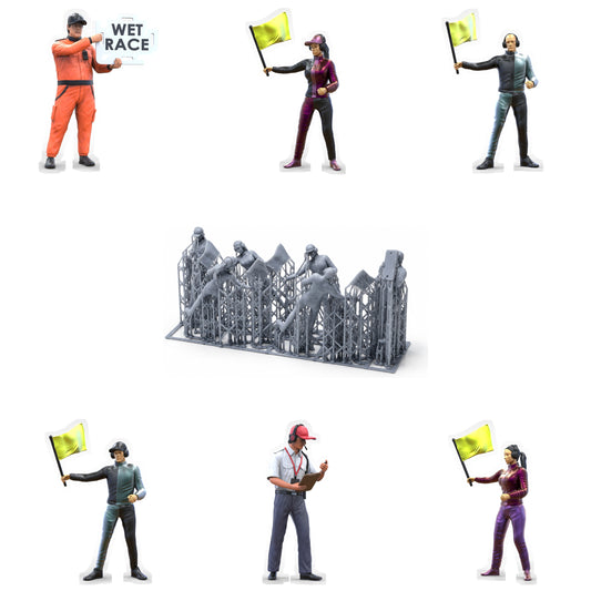 Productfoto diorama en modelbouw miniatuurfiguur: verkeerspost set 2, 6 figuren