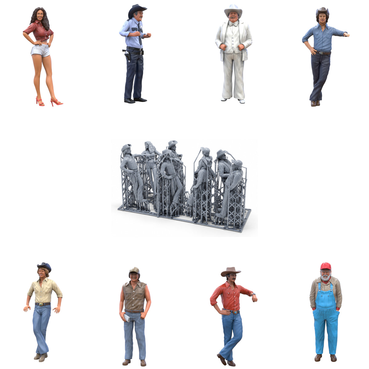 Productafbeelding 1 van 9: Miniatuurfiguur: Cowboys en Boeren Set (Nr. s25)