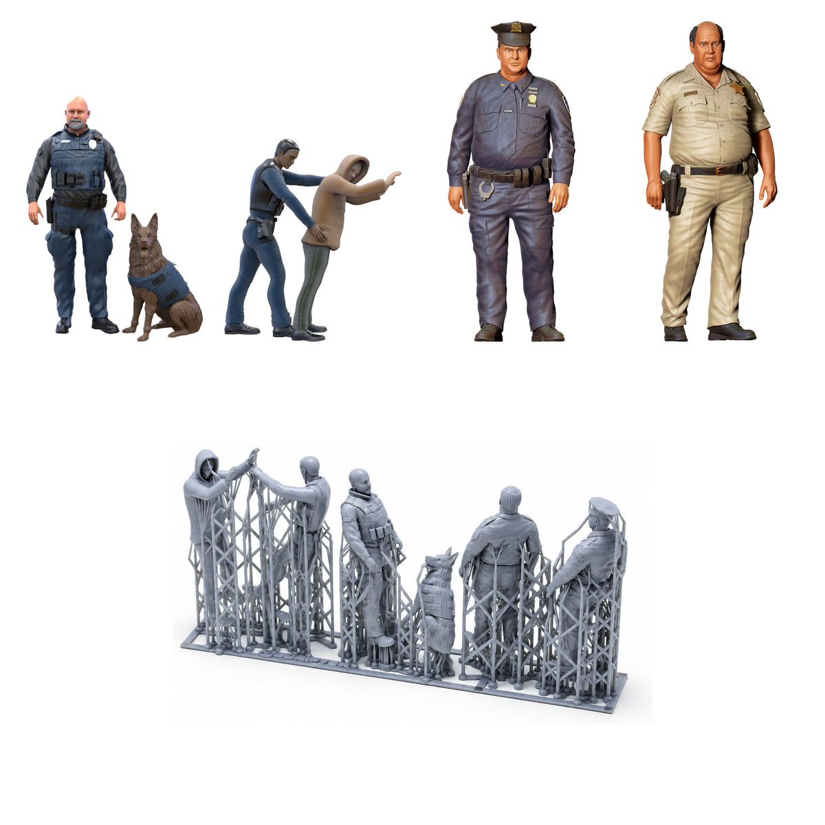 Diorama modelbouw productfoto 0: Amerikaanse agenten en politie set