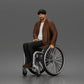 Diorama Modellbau Produktfoto 0: Sitzende Figur: Älterer Mann im Rollstuhl mit Mantel (a209)