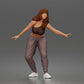 Diorama modelbouw productfoto 0: Staande figuur: skater in balanshouding met crop top, joggingbroek & sneakers (a171)
