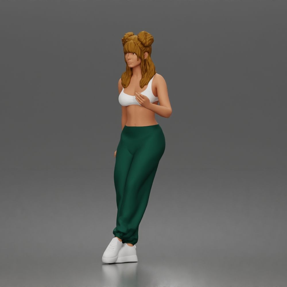 Diorama Modellbau Produktfoto 1: Stehende Figur: Frau im schulterfreien Badeanzug (a198)