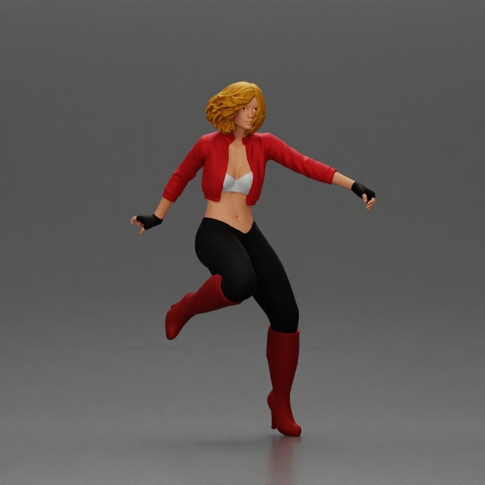 Diorama Modellbau Produktfoto 1: Diorama Figur: Laufende Person mit kurzer Jacke & hohen Stiefeln (a159)