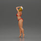 Diorama Modellbau Produktfoto 4: Stehende Figur: Frau im Bikini mit Kappe und erhobenem Arm (a160)
