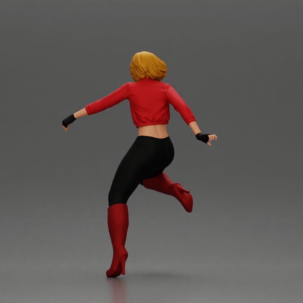 Diorama Modellbau Produktfoto 3: Diorama Figur: Laufende Person mit kurzer Jacke & hohen Stiefeln (a159)