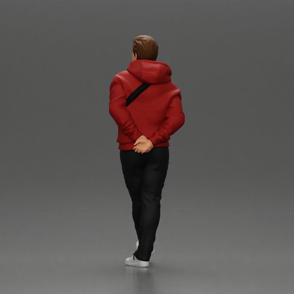 Diorama Modellbau Produktfoto 5: Gehende Figur: Mann in Freizeitkleidung mit Händen hinter dem Rücken (a158)
