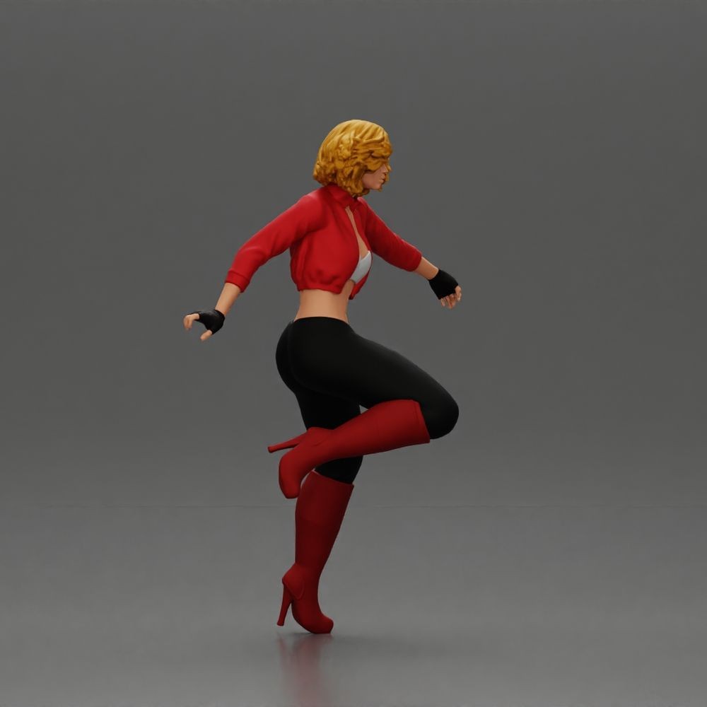 Diorama Modellbau Produktfoto 4: Diorama Figur: Laufende Person mit kurzer Jacke & hohen Stiefeln (a159)