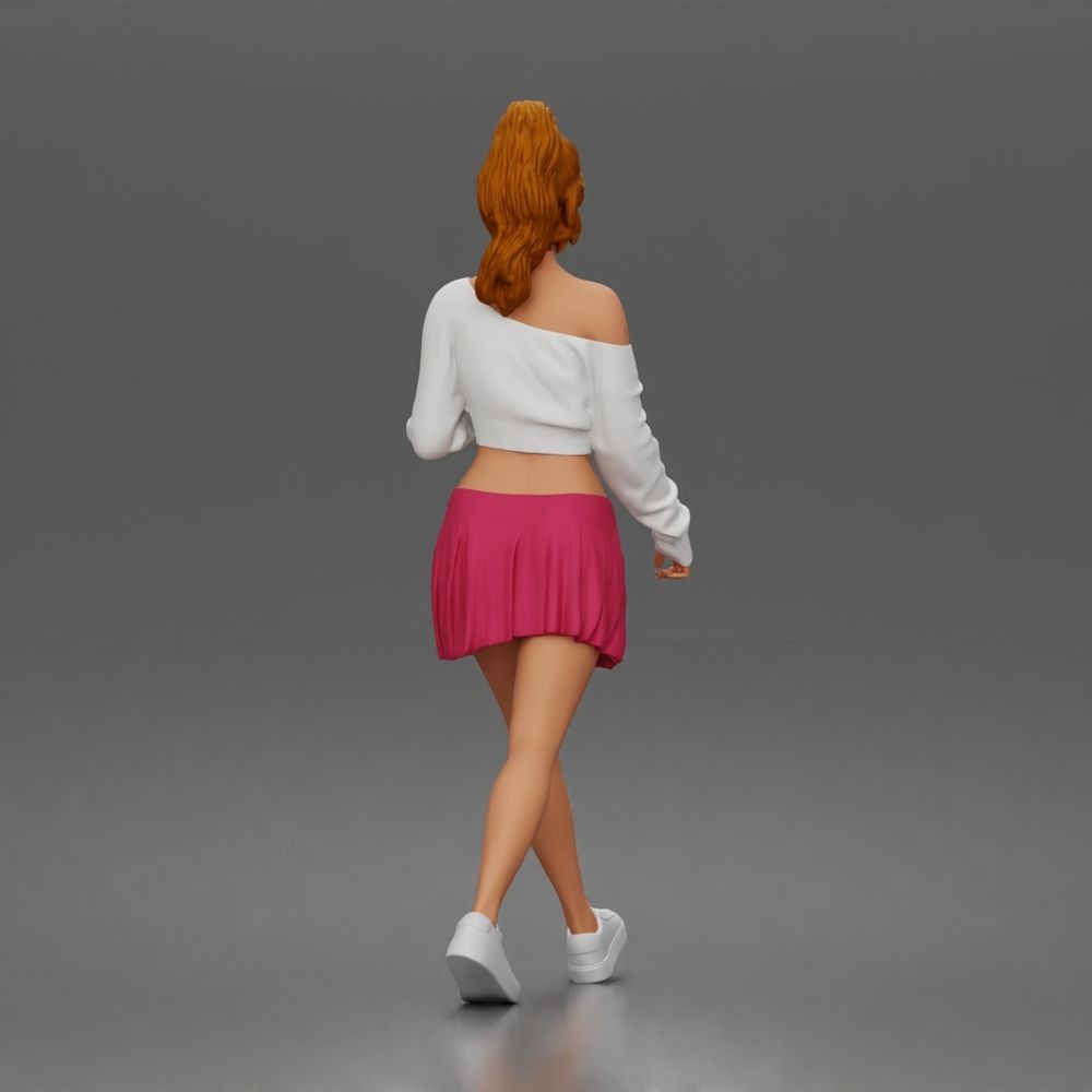 Diorama Modellbau Produktfoto 5: Gehende Figur: Sportlerin/Junge Frau mit Getränkebecher in Freizeitkleidung (a213)