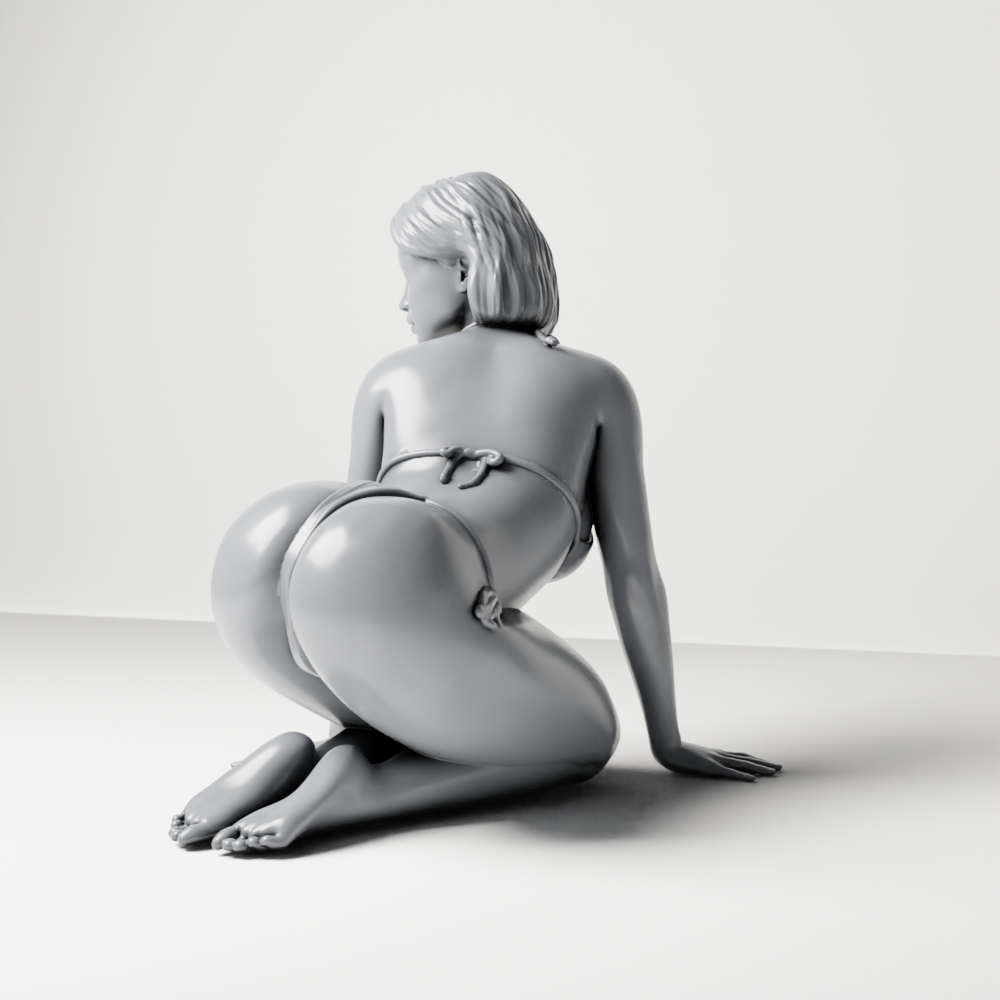 Diorama Modellbau Produktfoto 6: Kniende Figur: Strandfrau im gebundenen Bikini (a182)