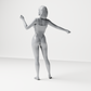Diorama Modellbau Produktfoto 7: Stehende Figur: Frau im einteiligen Bodysuit mit ausgestreckten Armen (a206)