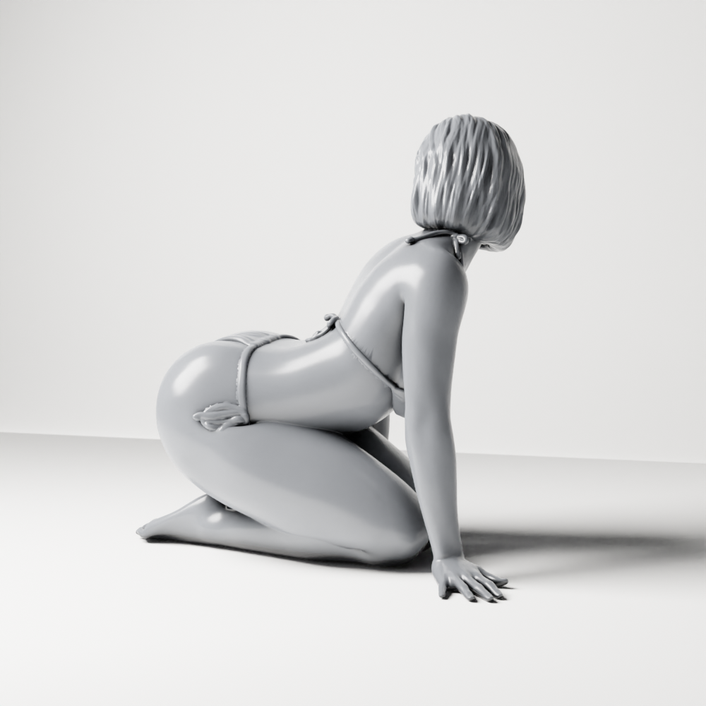 Diorama Modellbau Produktfoto 7: Kniende Figur: Strandfrau im gebundenen Bikini (a182)