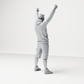 Diorama Modellbau Produktfoto 5: Stehende Figur: Demonstrant mit Banner, Kapuzenjacke, Shorts & Sportschuhen (a179)