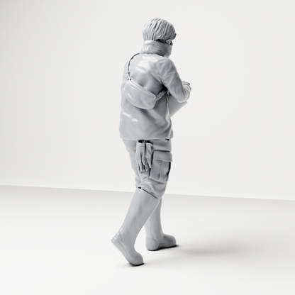 Diorama modelbouw productfoto 8: Staande figuur: dierenverzorger met open voederemmer (a191)