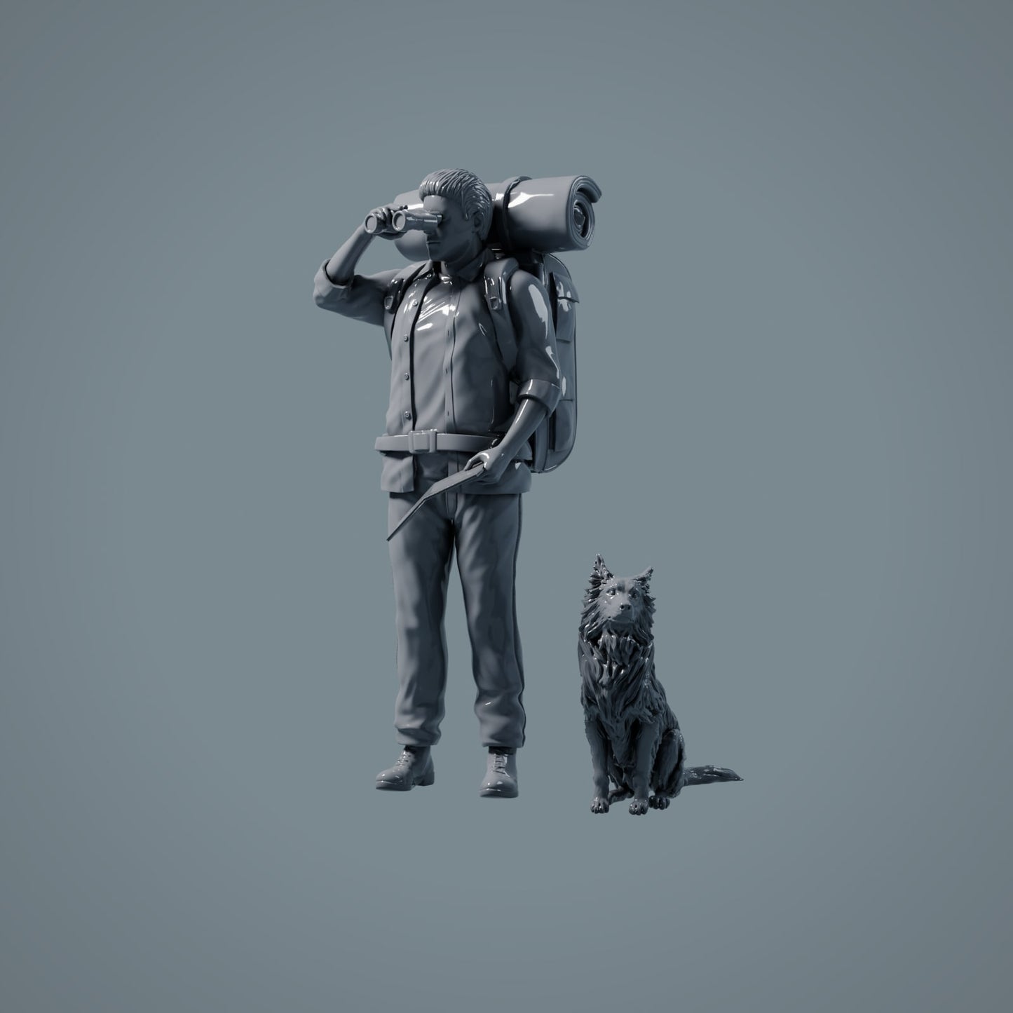Huisdierfiguur: zittende hond - Border Collie (a006)