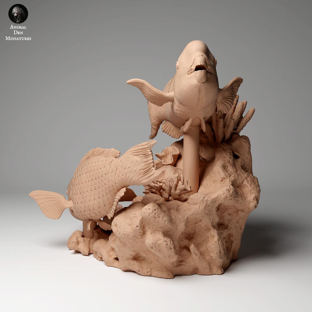 Productfoto dierenfiguur Animal Den Miniatures 1: Zeedierfiguur: Steilkop-papegaaivis (24_05_01)
