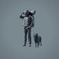 Huisdierfiguur: staande hond - Border Collie (a007)