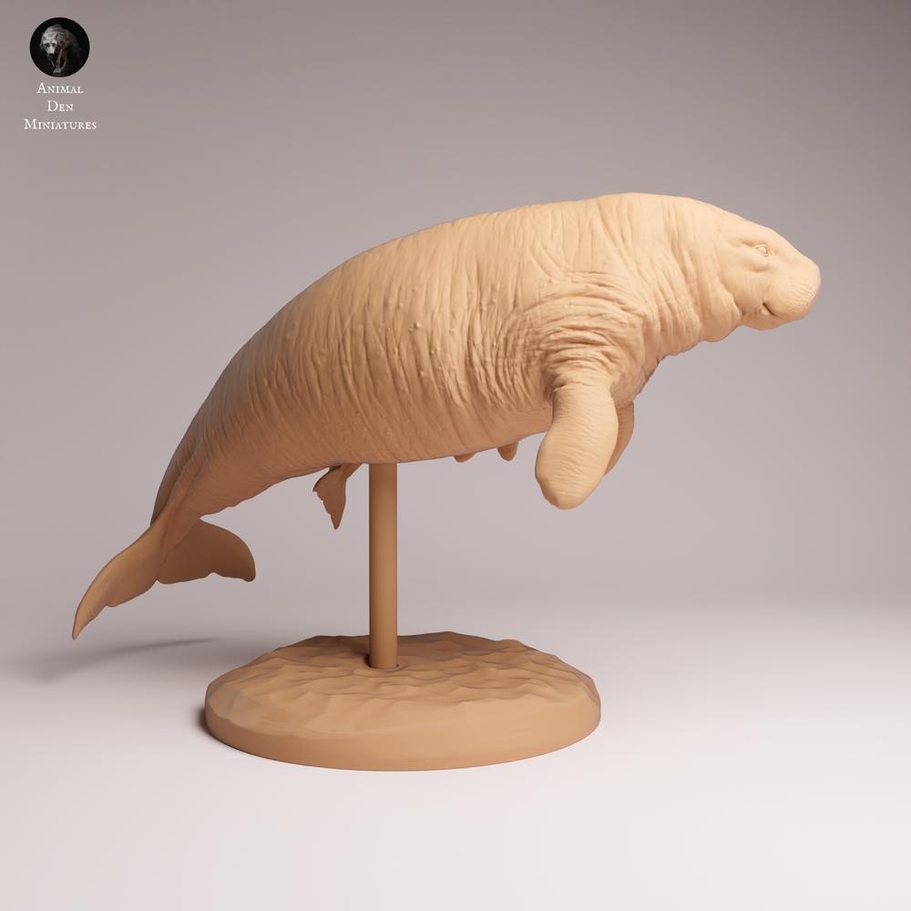 Productfoto Tabletop 28mm Lord of the Print (LotP) 1: Zeezoogdier dierenfiguur: Stellers zeekoe - met kalf (26_04_06)