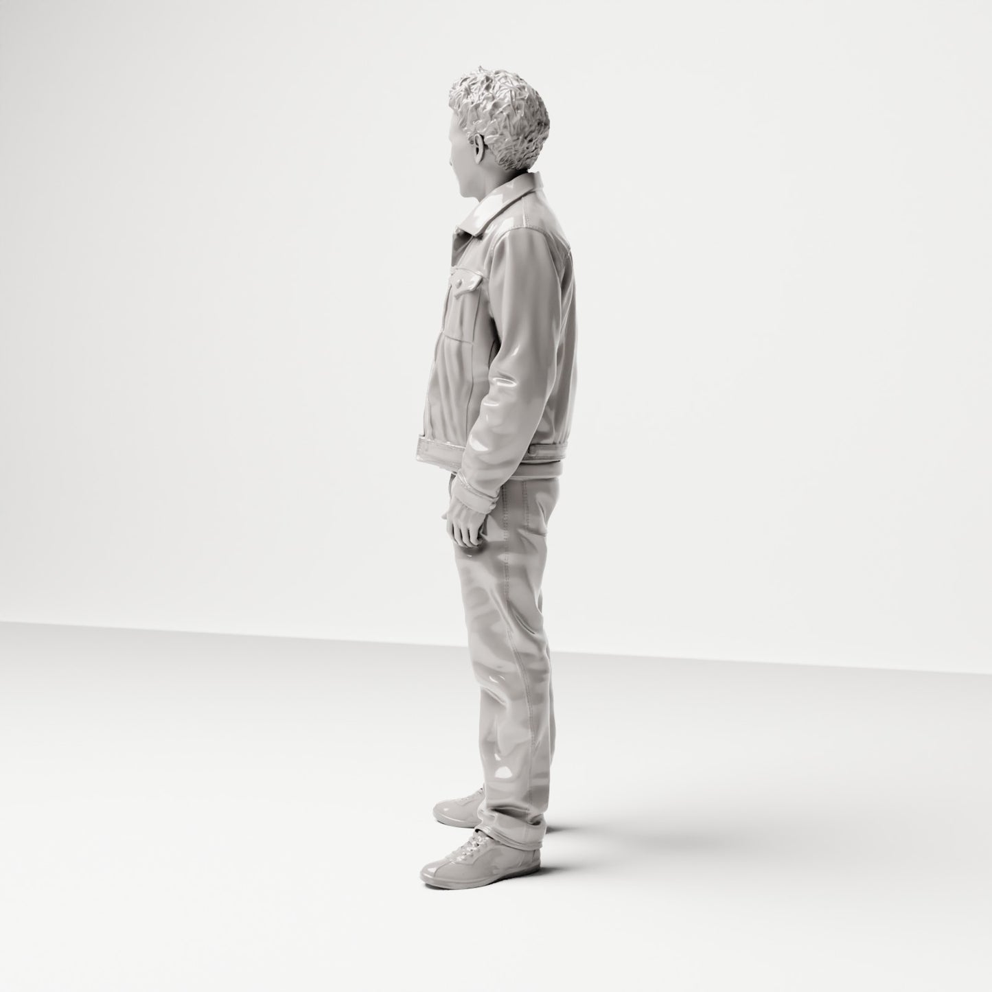 Stehende Figur: Karosseriemechaniker mit Jacke (Ref. Nr. 478) - vollständige Studioansicht 2