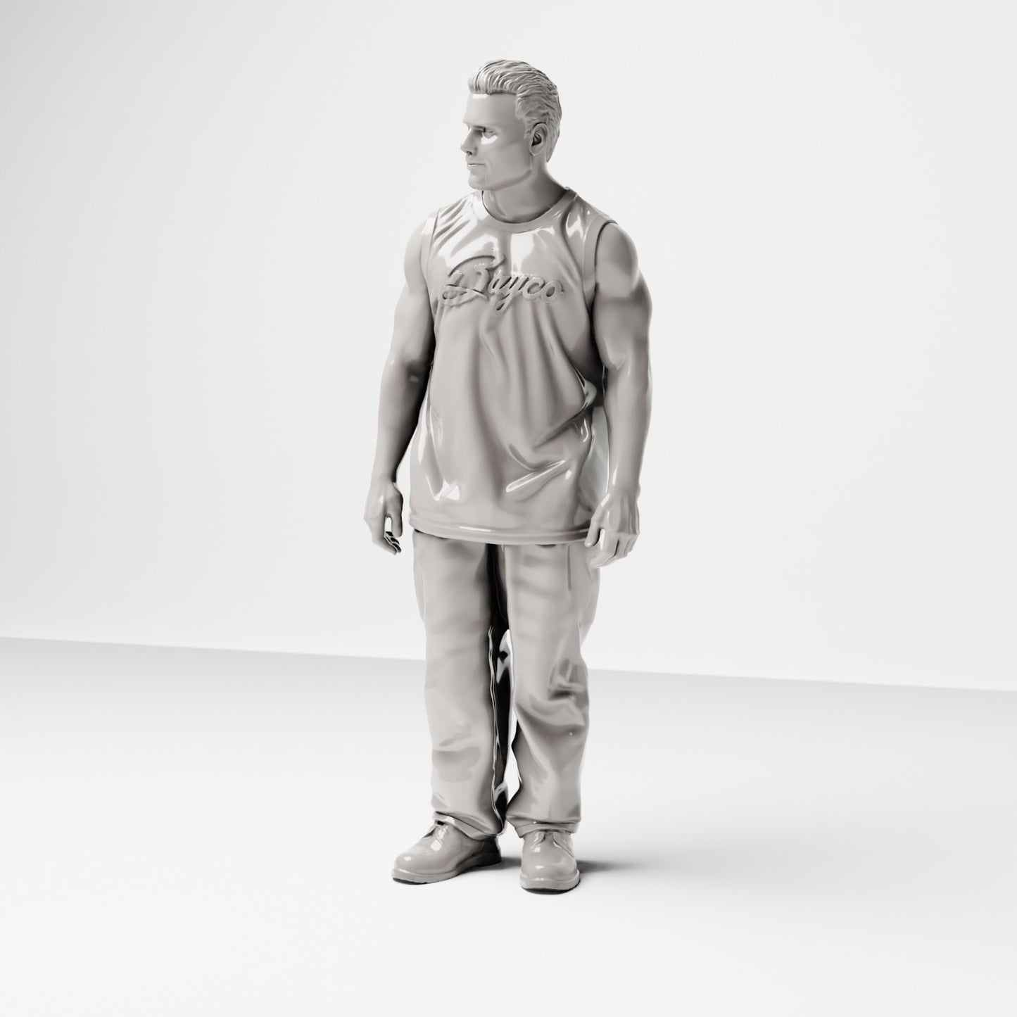 Stehende Figur: Mann mit ärmellosem Oberteil & Hose (Ref. Nr. 479) - vollständige Studioansicht 2