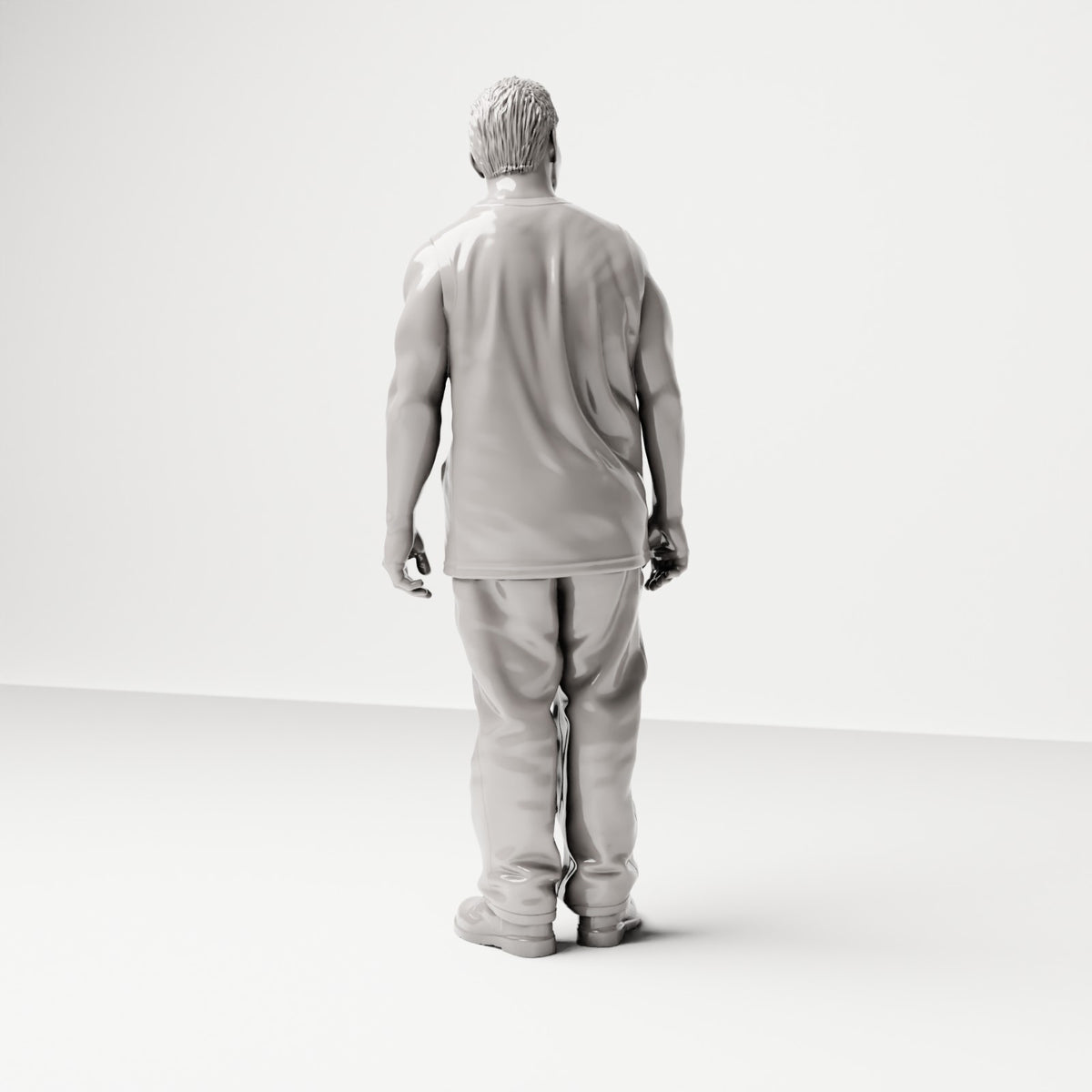 Stehende Figur: Mann mit ärmellosem Oberteil & Hose (Ref. Nr. 479) - vollständige Studioansicht 4