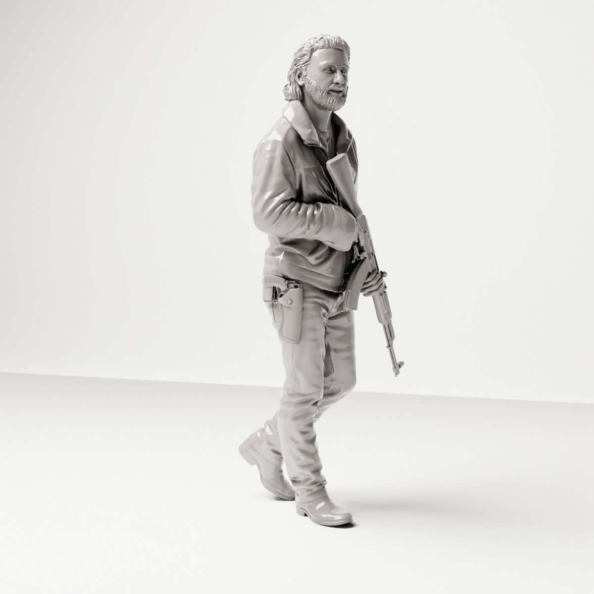 Stehende Figur: Mann mit Gewehr & Holster (Ref. Nr. 491) - vollständige Studioansicht 1