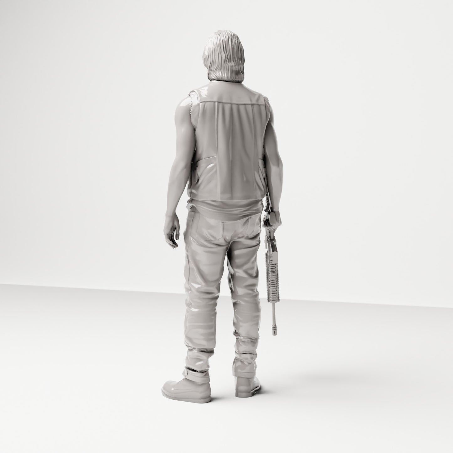 Stehende Figur: Mann mit ärmelloser Weste & Gewehr (Ref. Nr. 492) - vollständige Studioansicht 3