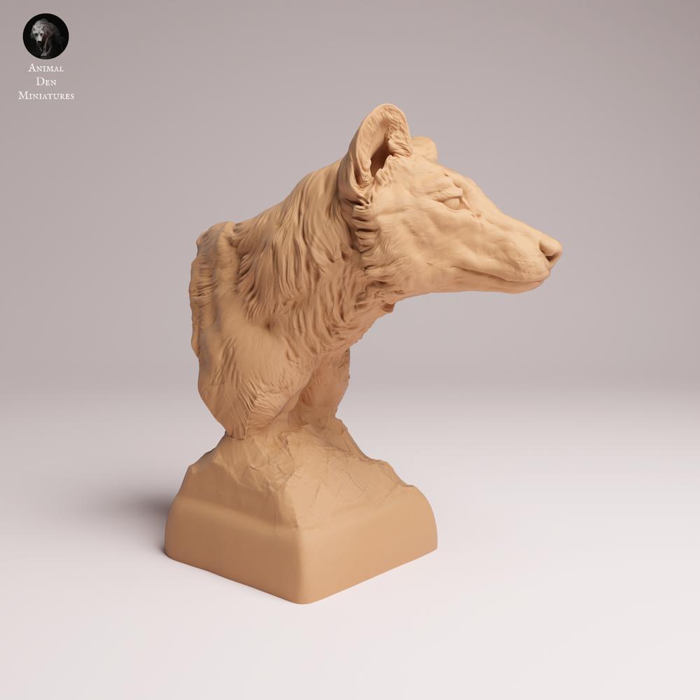 Productfoto Tabletop 28mm Lord of the Print (LotP) 0: Wildlife dierenfiguur: Buidelwolf (Tasmaanse tijger) - Buste (26_04_08)