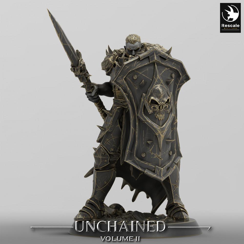 Productfoto Tabletop 28mm Lord of the Print (LotP) 0: Tabletop Miniatuur: Donkere Ridder, Speerdrager met Torenschild, Elitegarde (24_05_D15)