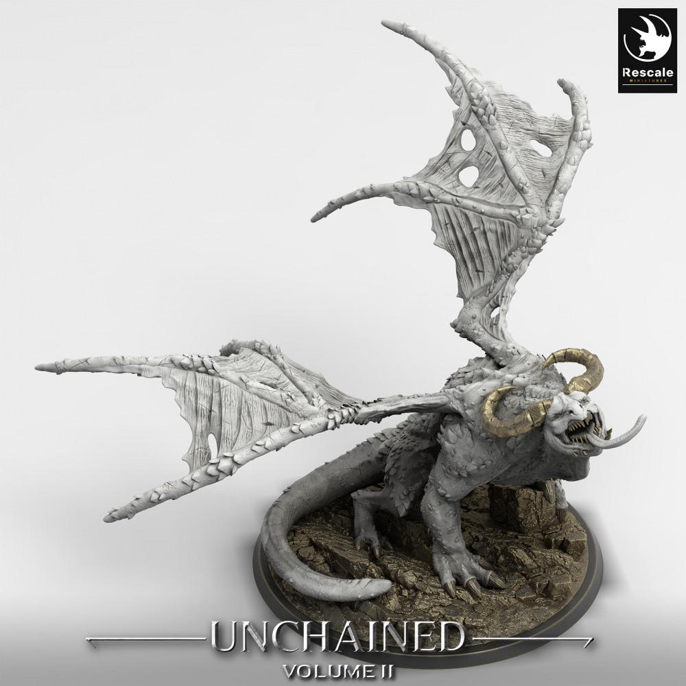 Productfoto Tabletop 28mm Lord of the Print (LotP) 0: Tabletop Miniatuur: Urdrache / Wyvern - titanisch Bossmonster, Drakenmodel (24_05_H1)
